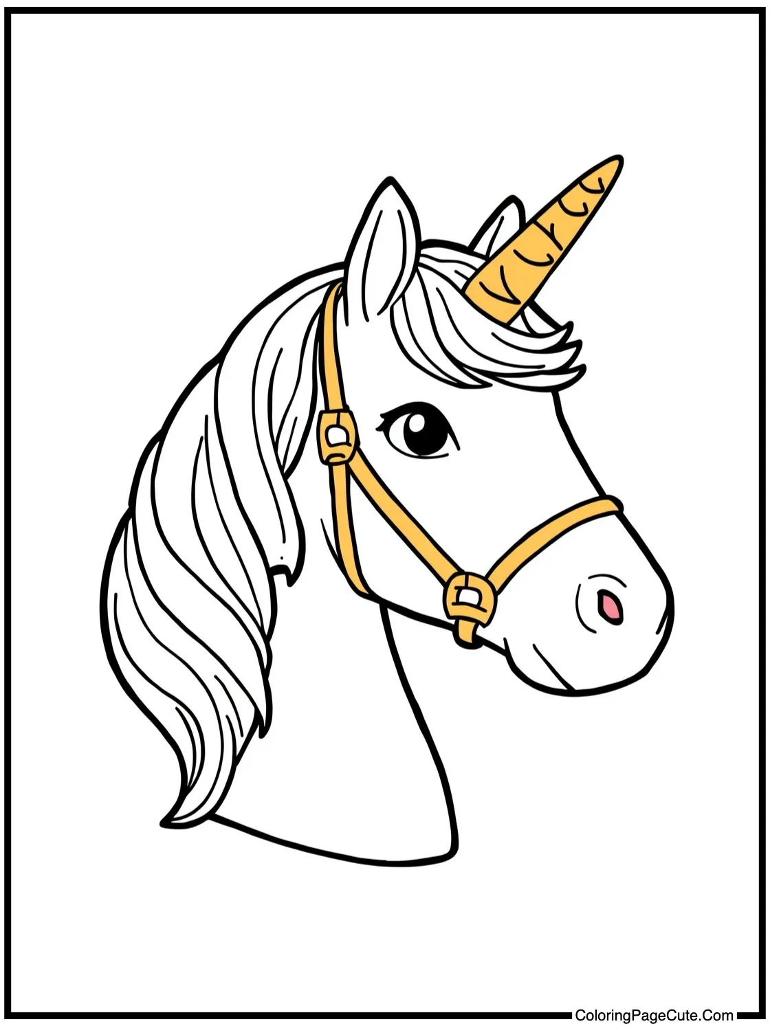 with a golden bridle