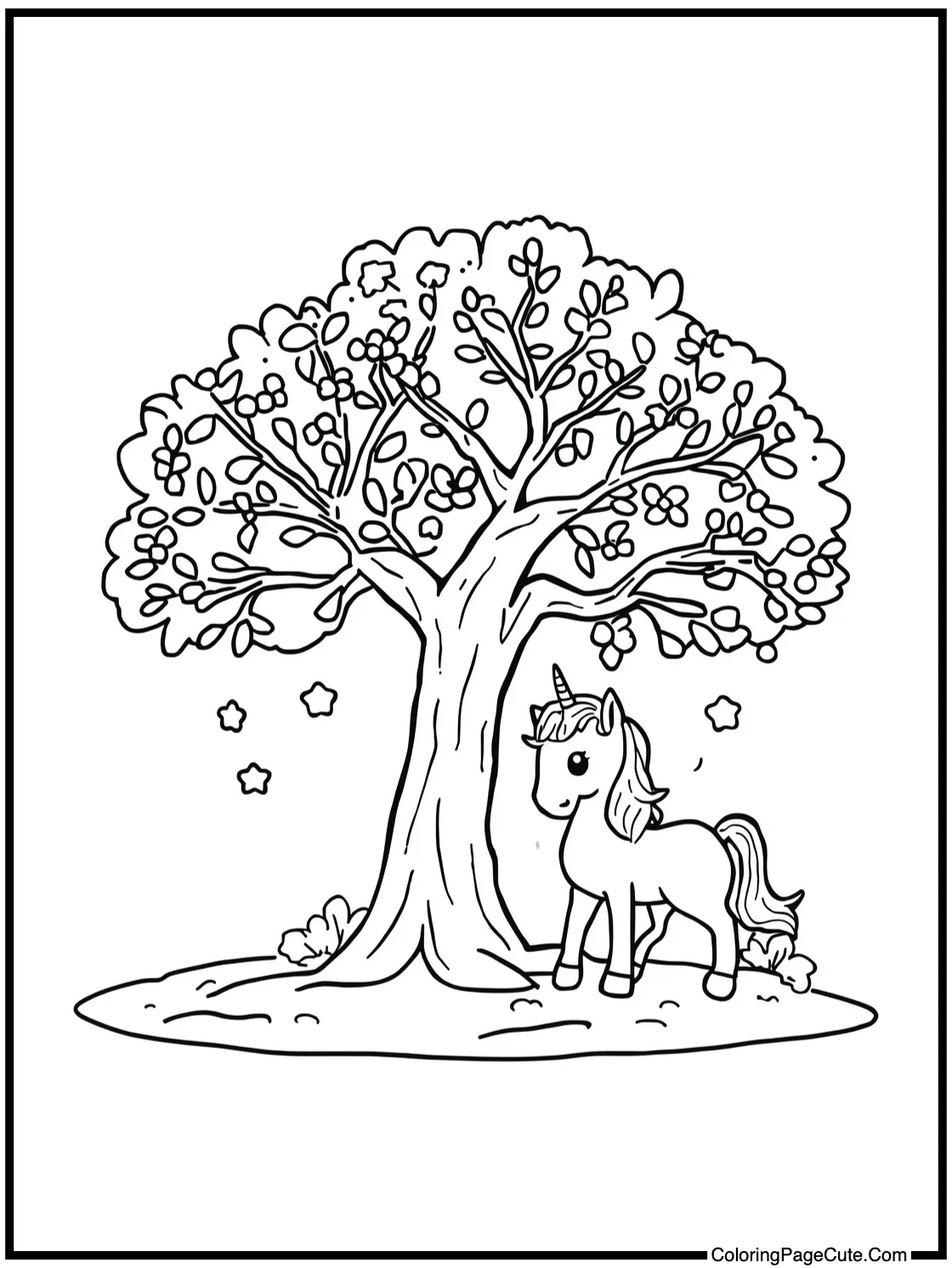 under a blossom tree