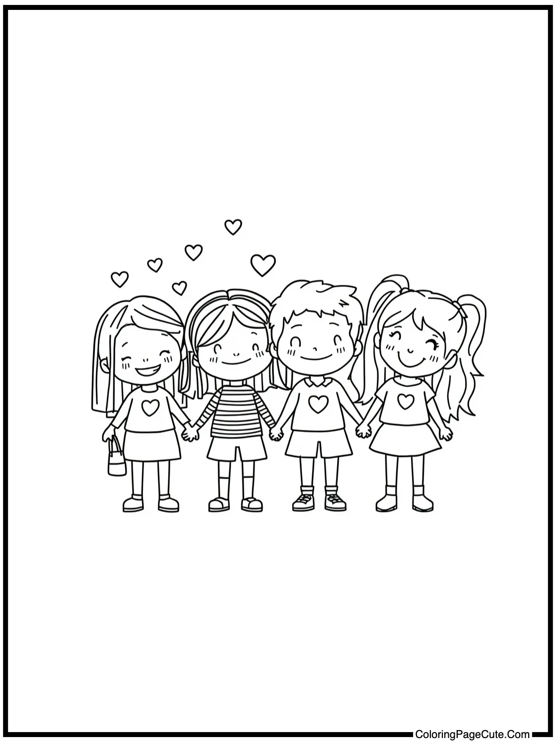 displaying happy friends