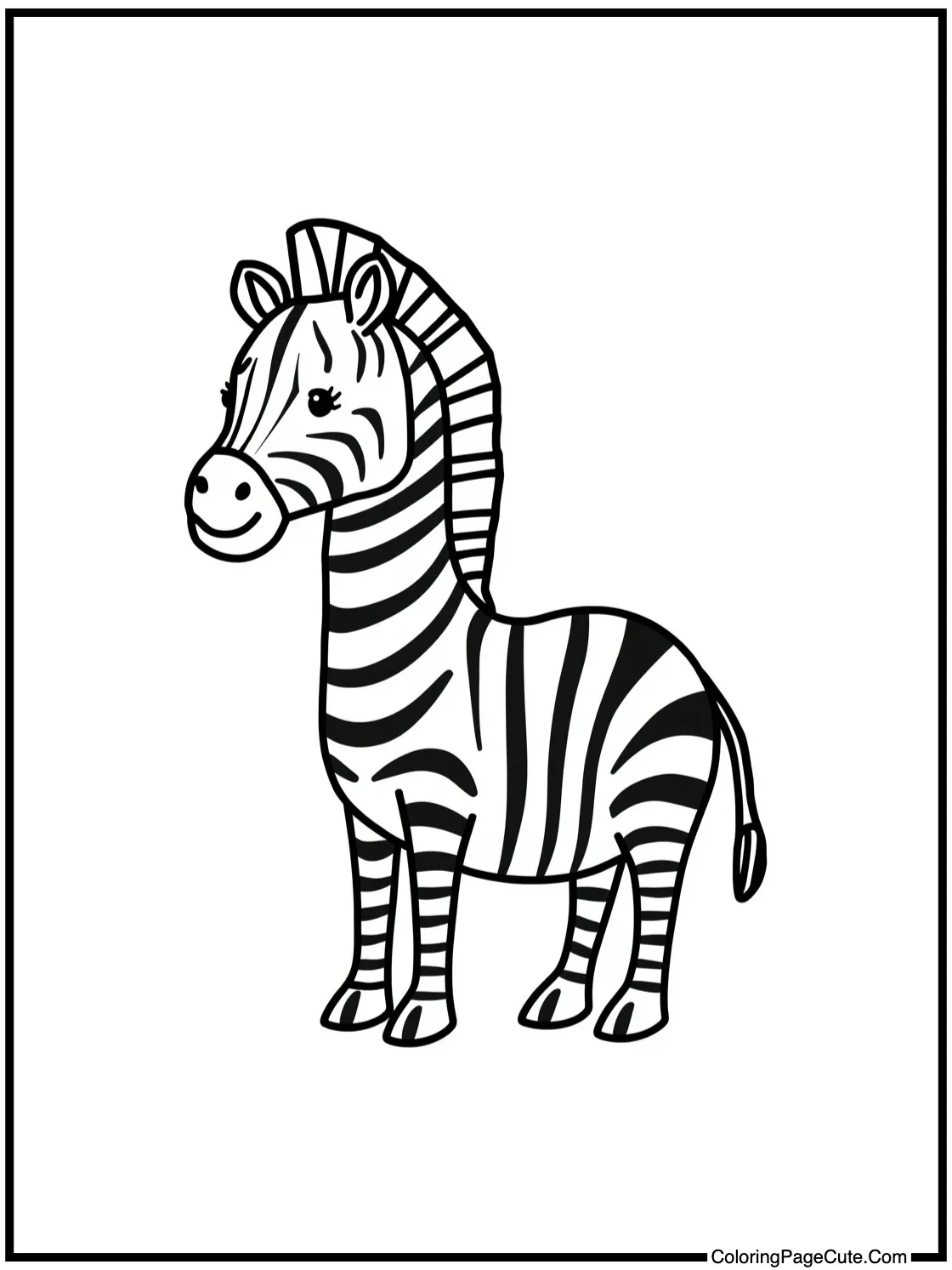of a striped zebra