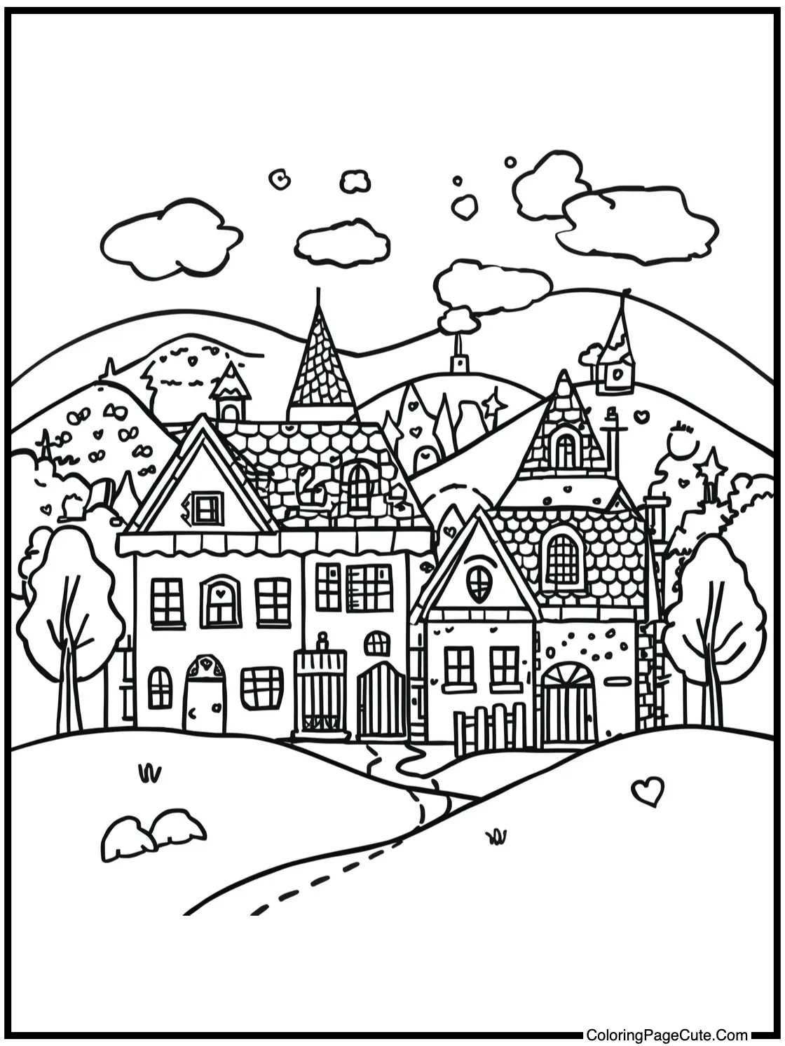 featuring a charming village