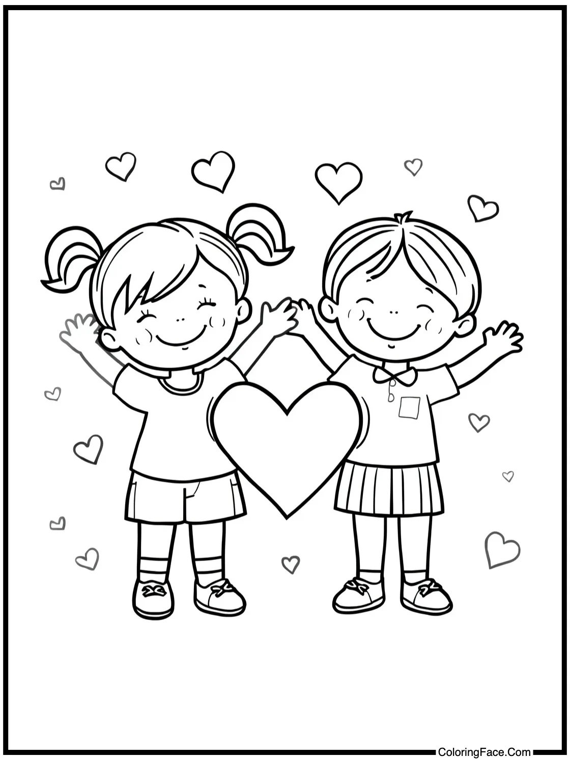 joyful children smiling