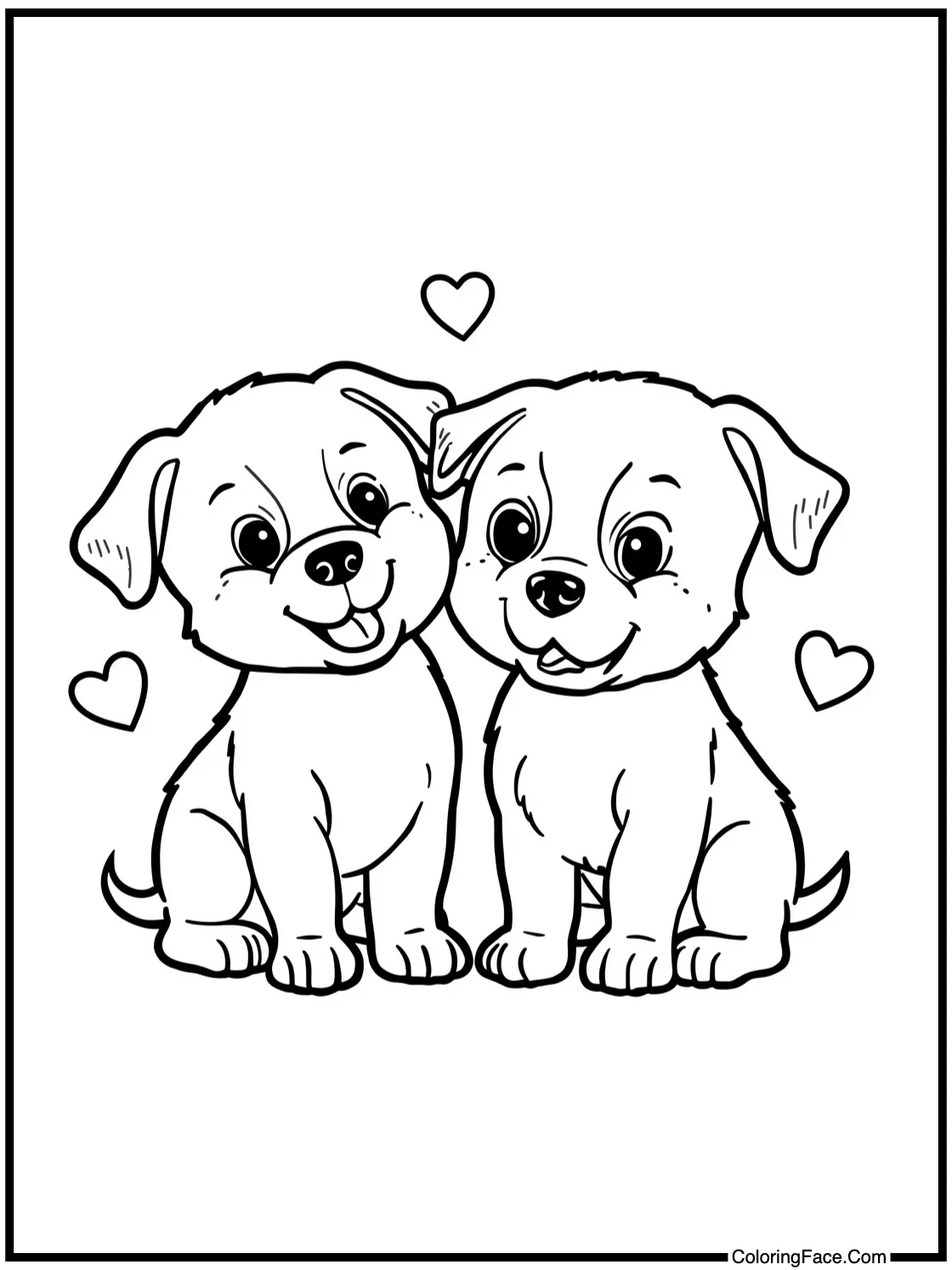 happy puppies wagging