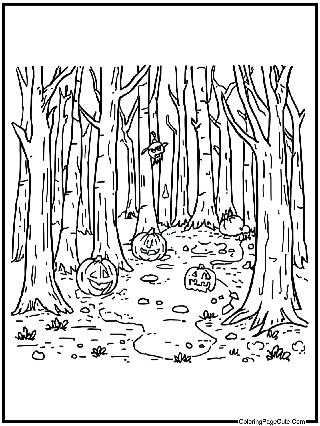showing a spooky forest