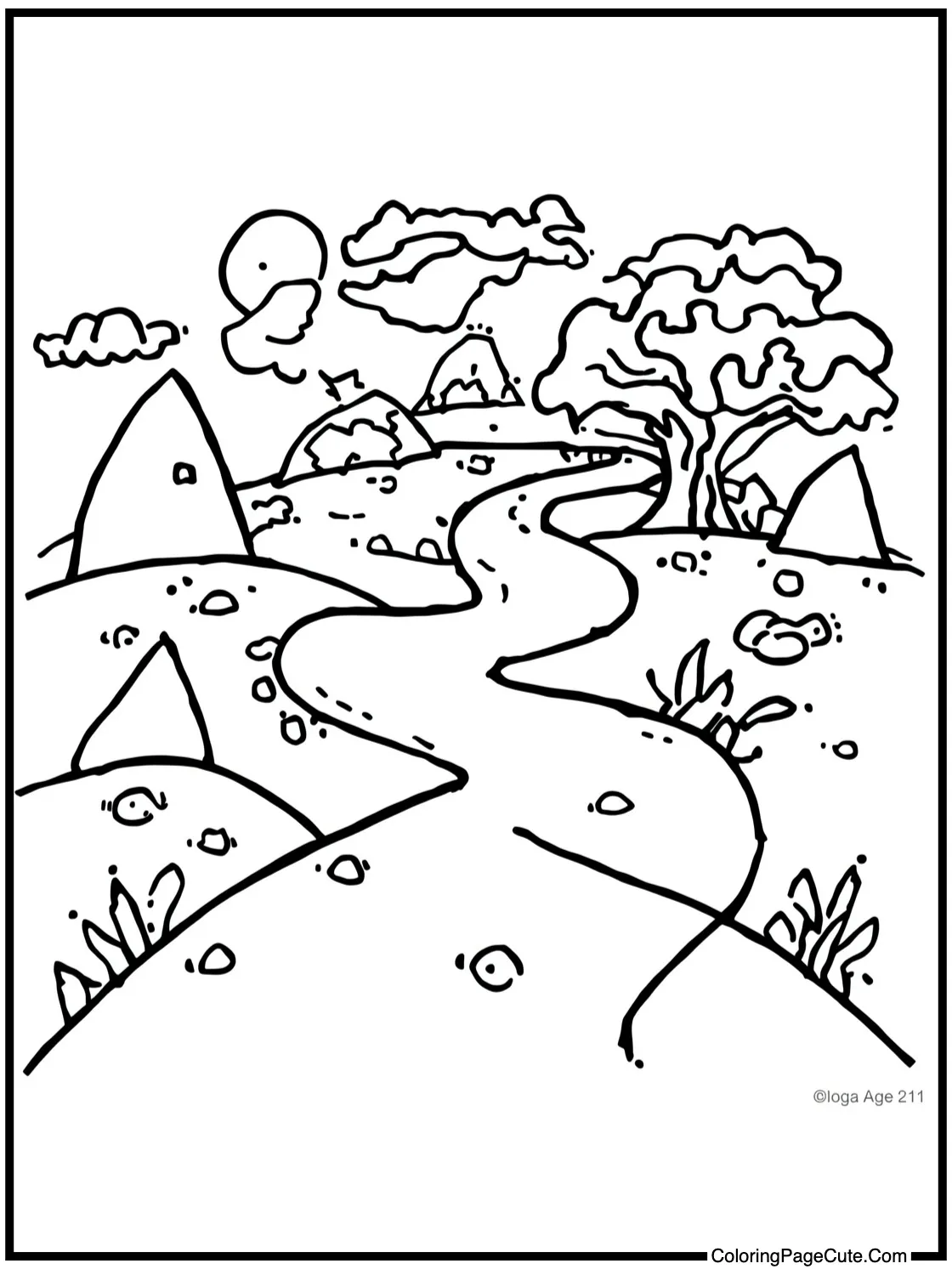 showing a winding path