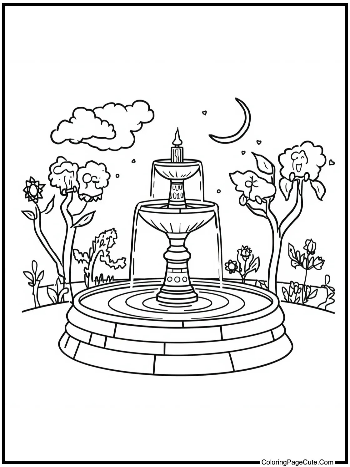 with a magical fountain