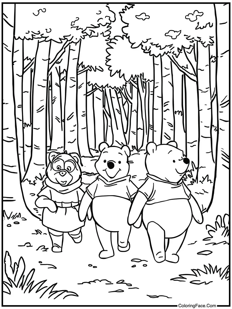 Friends walking in forest