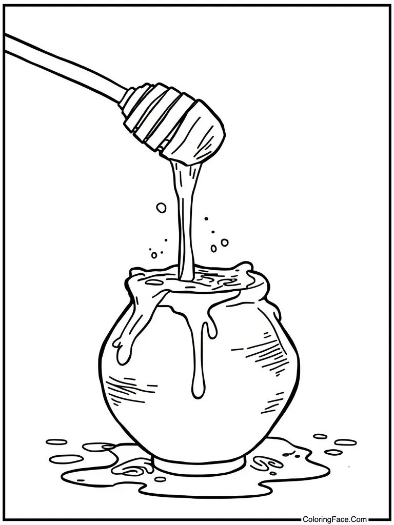 Honey pot overflowing sticky