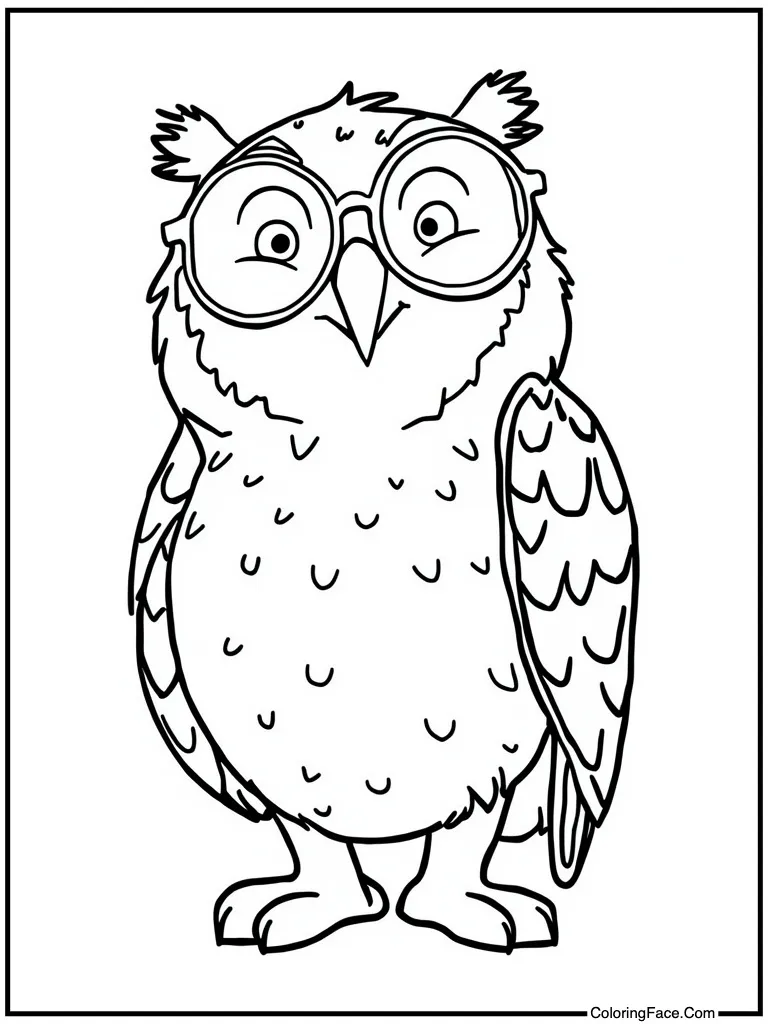 Owl wearing reading glasses