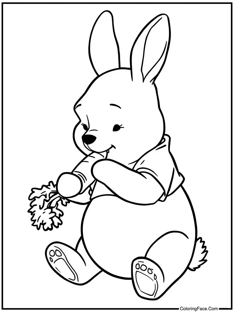 Rabbit eating fresh carrot