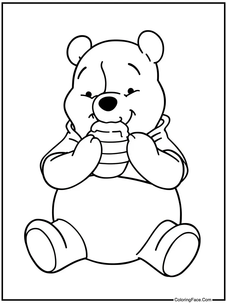 Bear eating sweet honey