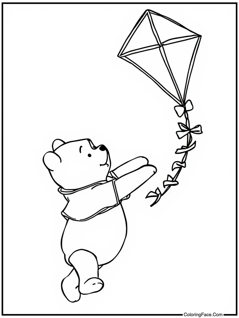 Windy day flying kite