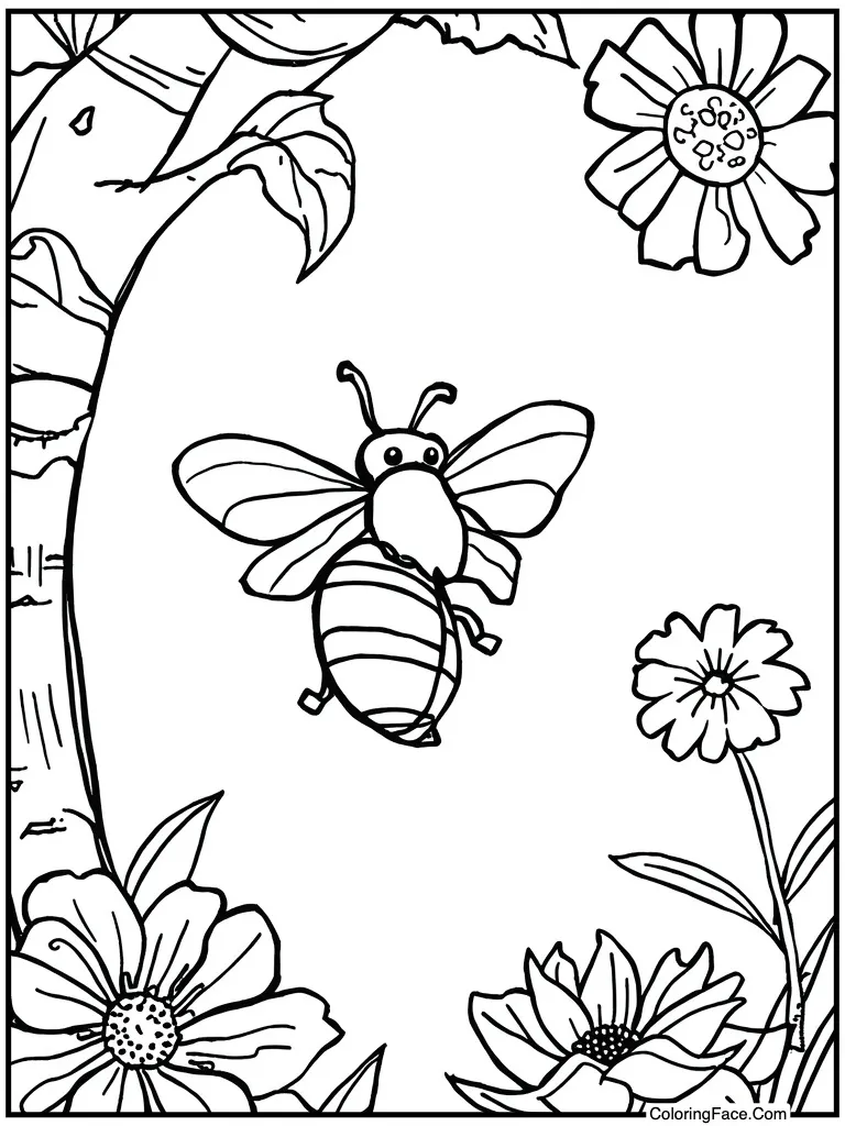 Bee buzzing near hive