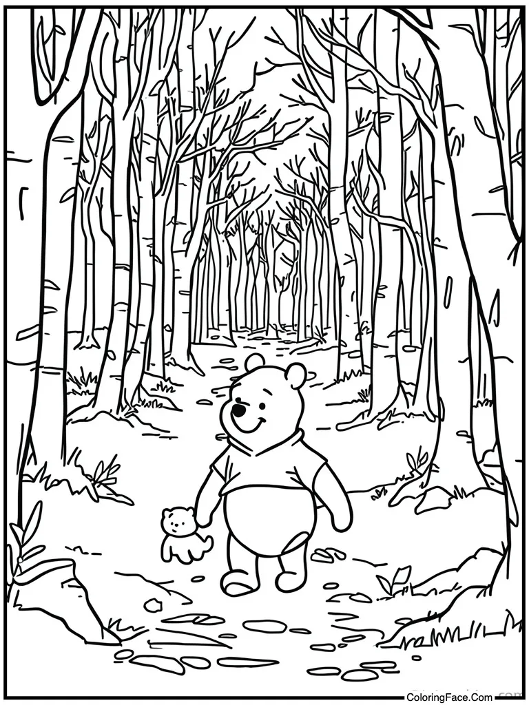 Walking through snowy wood