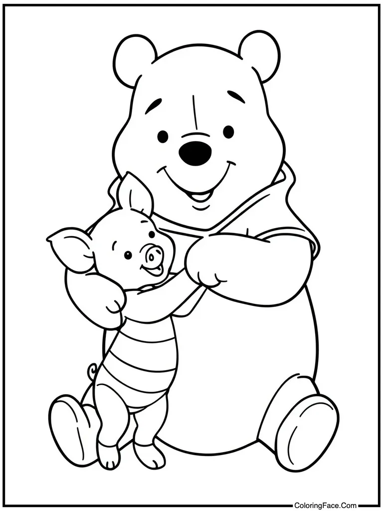 Holding paws with Piglet