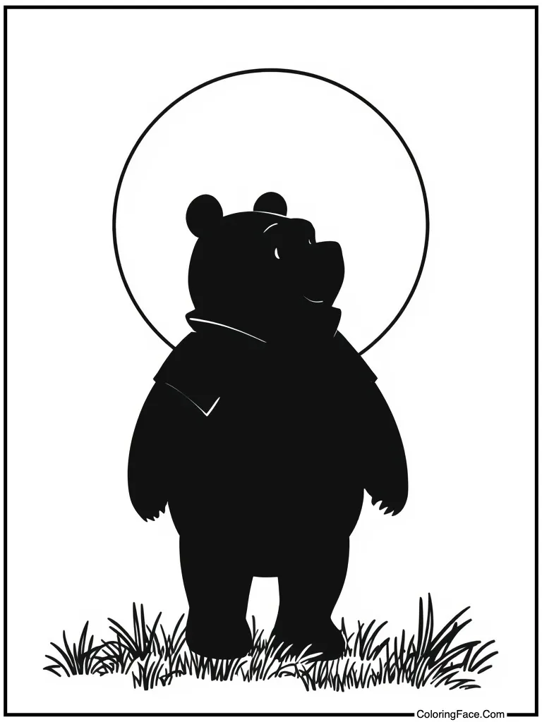 Bear silhouette against sun