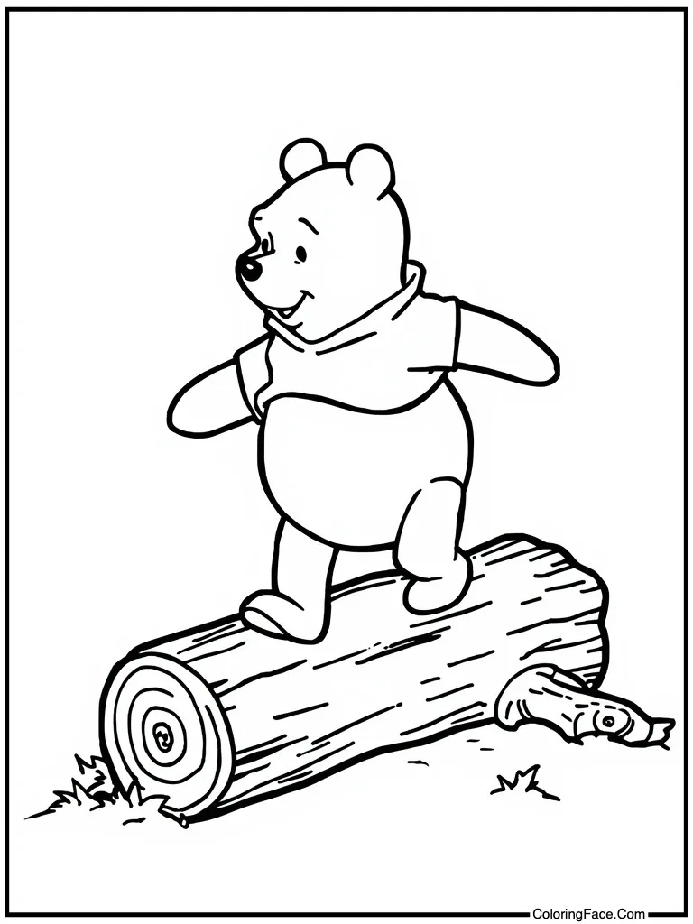 Walking on fallen log