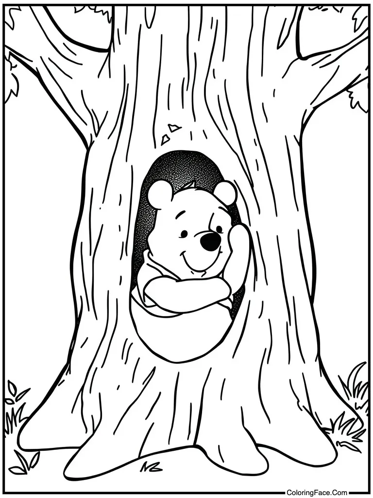 Hiding inside hollow tree