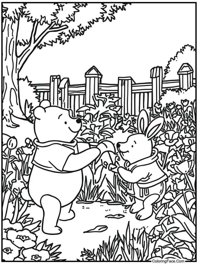 Visiting Rabbit's garden patch