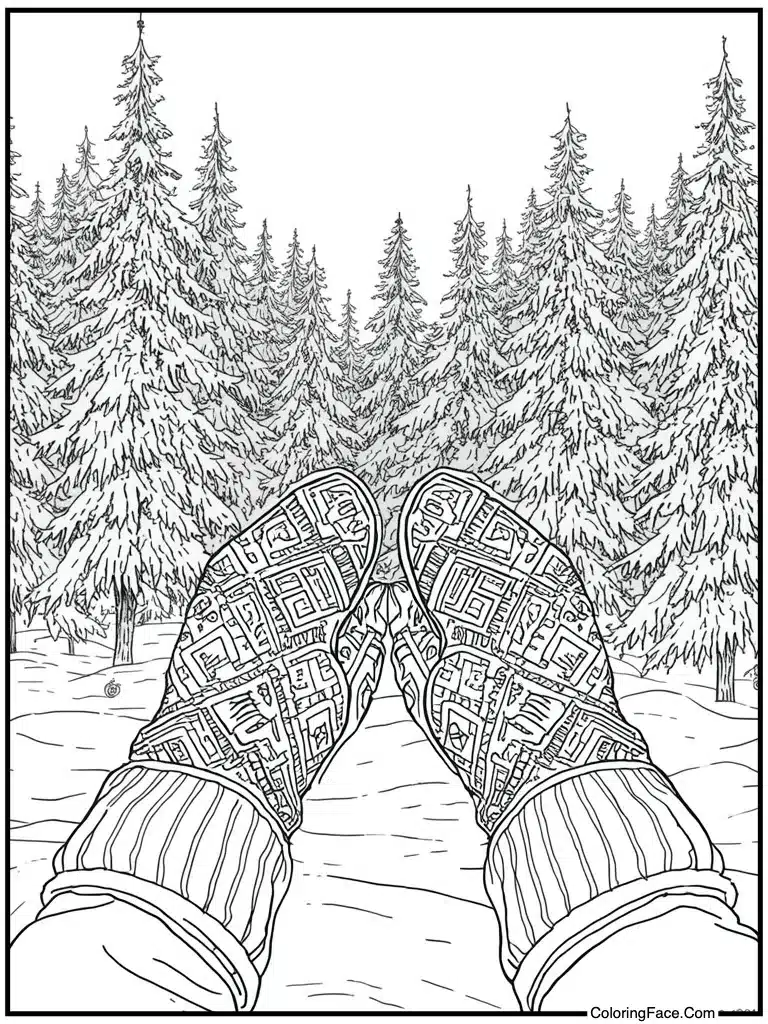 Warm wool mittens pair