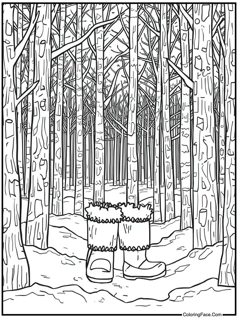 Fuzzy boots standing there