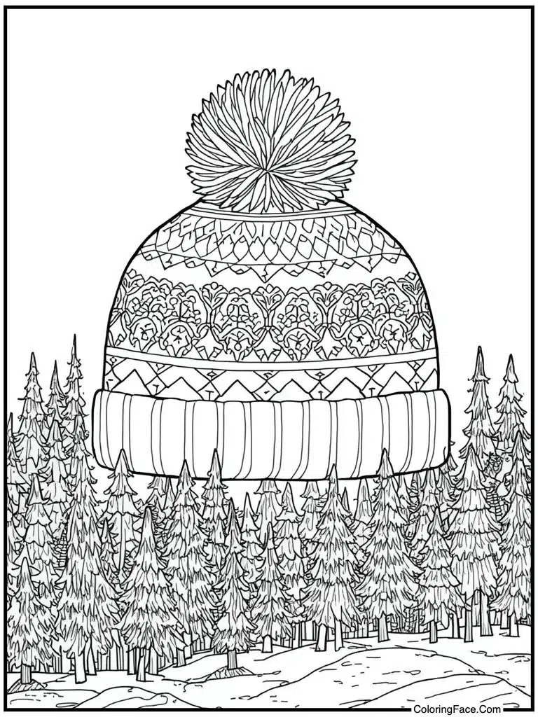 Beanie hat with pompom