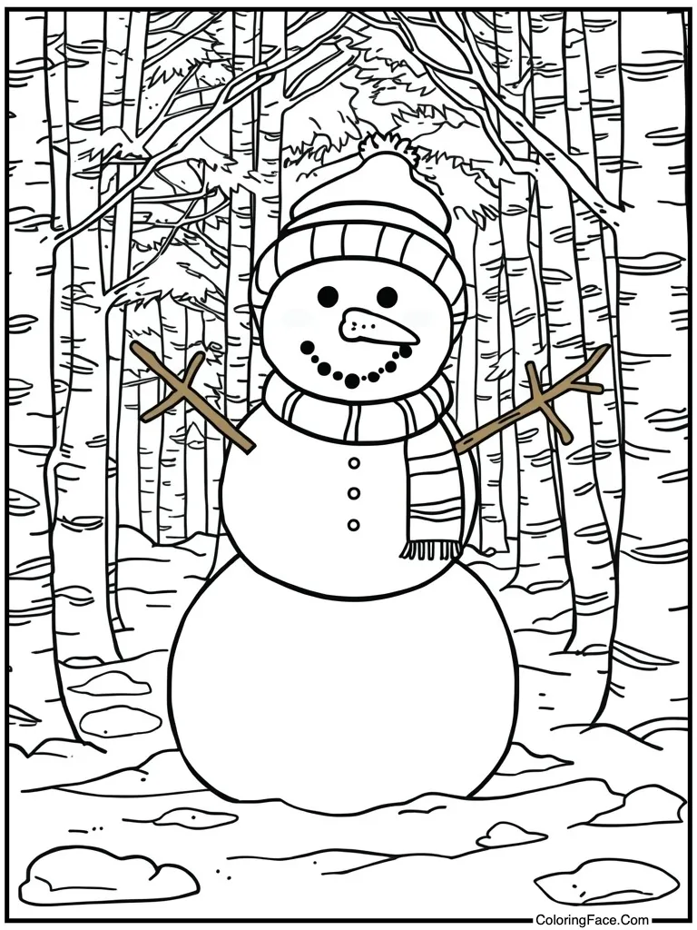 Snowman with carrot nose