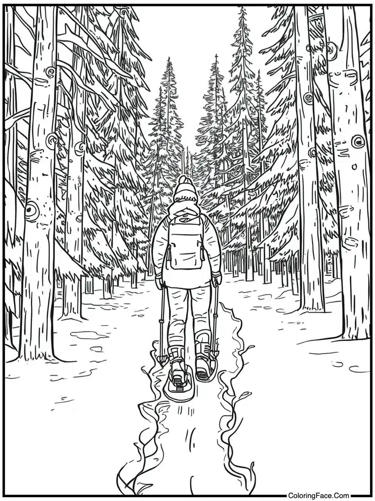 Walking in big snowshoes