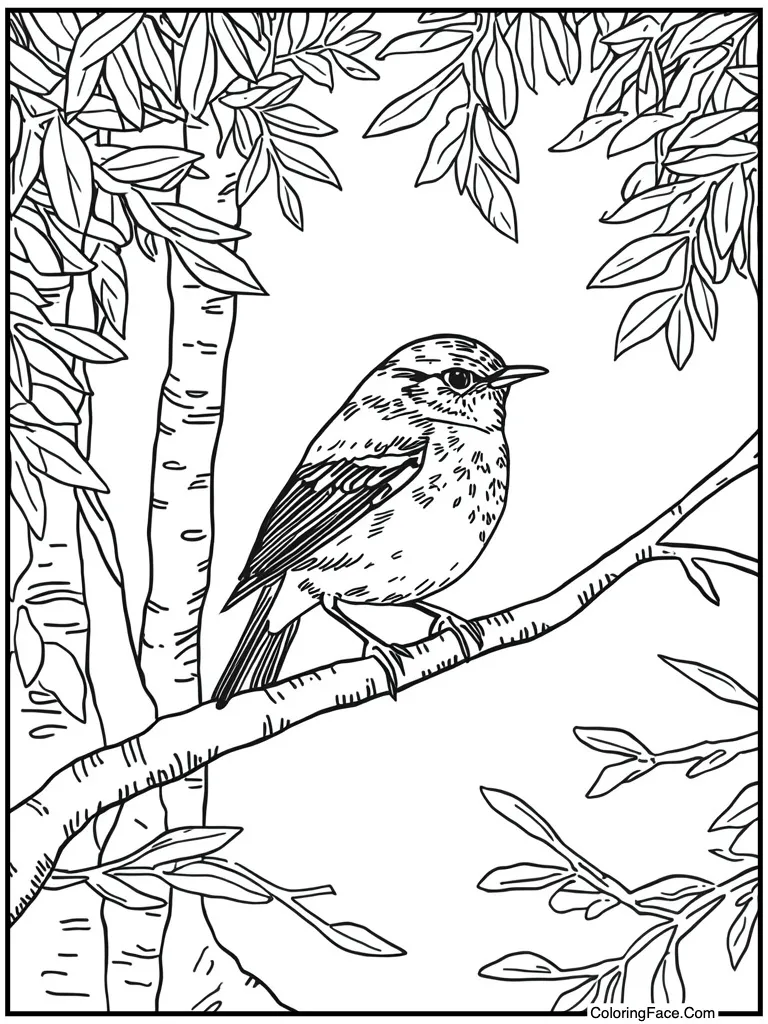 Robin bird on branch