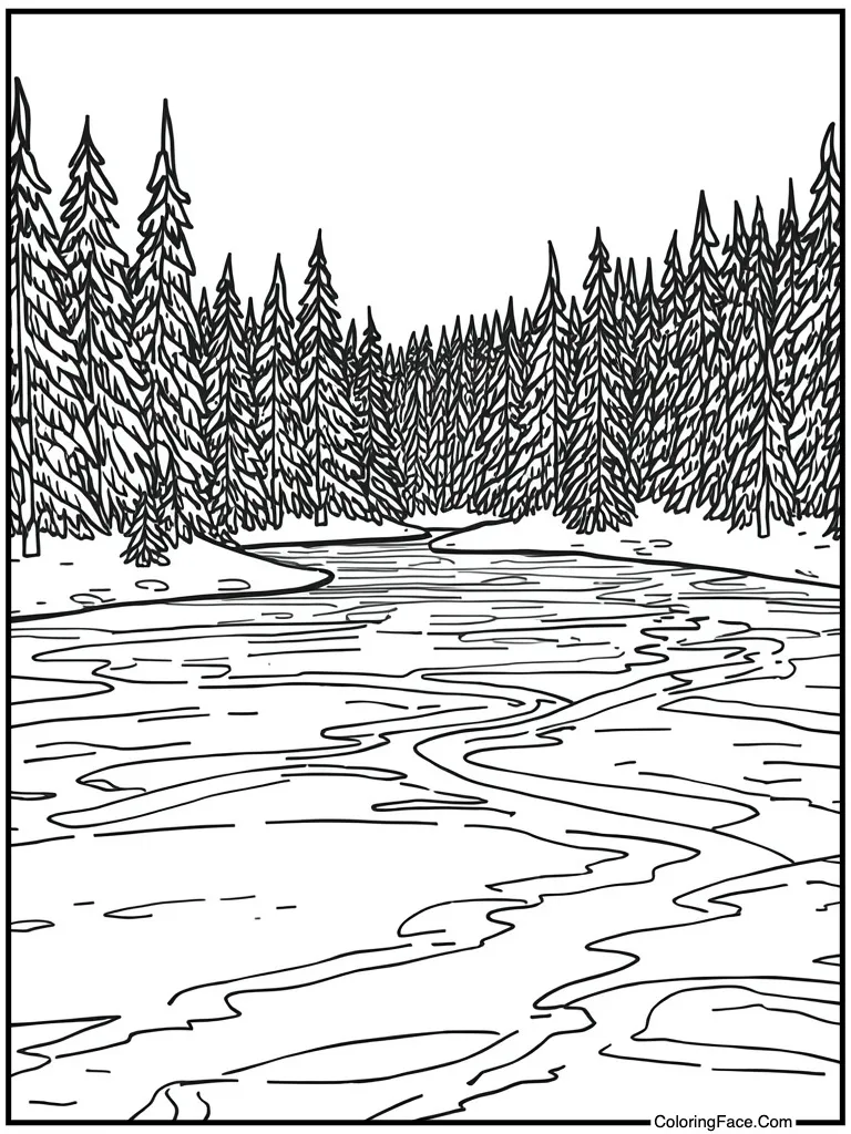 Frozen lake surface ice