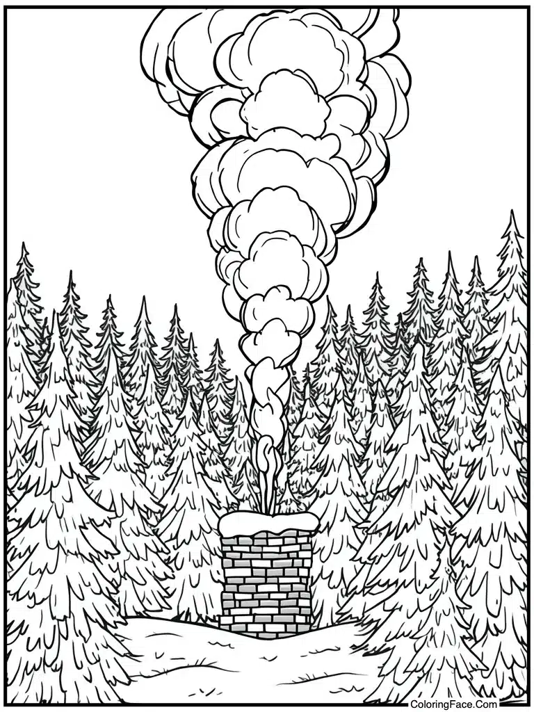 Smoke rising from chimney