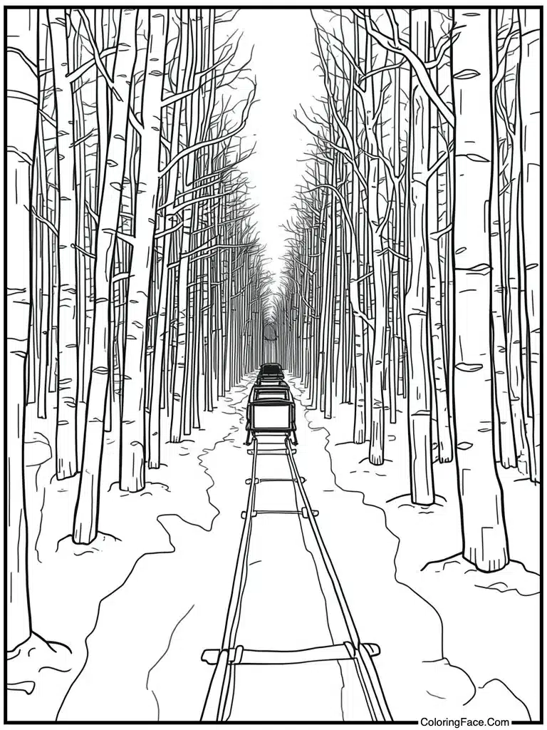 Sleigh ride through woods