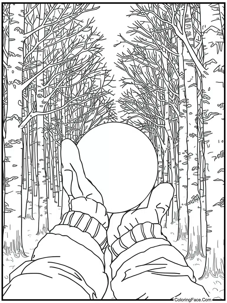 Mittens holding white ball