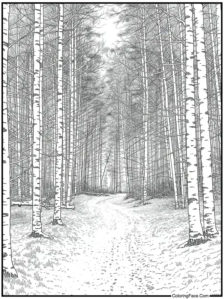 Forest path deep snow