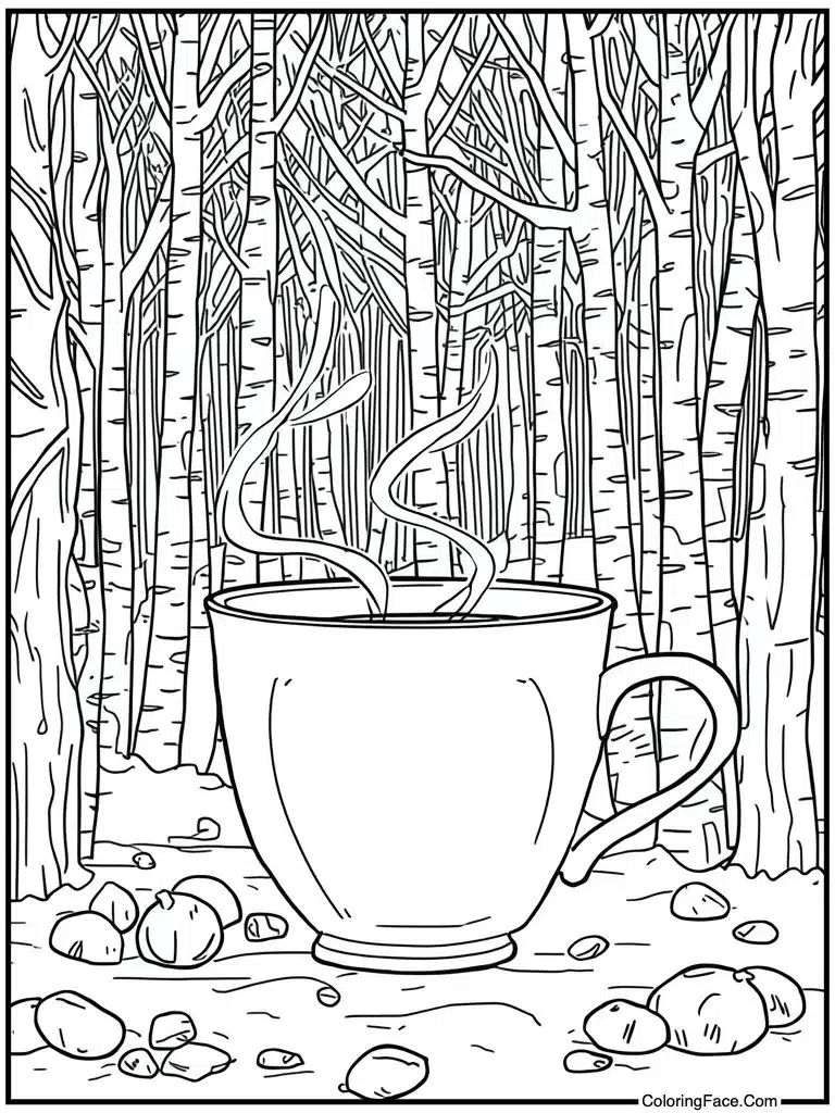 Tea cup steaming hot