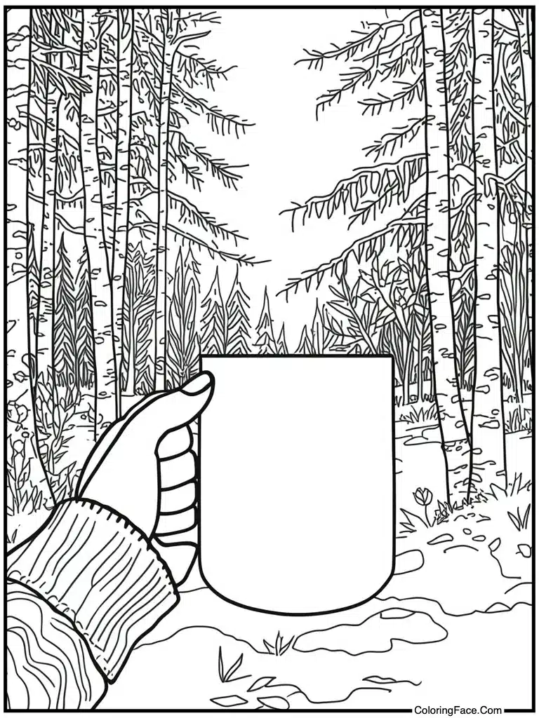 Coffee mug warming hands