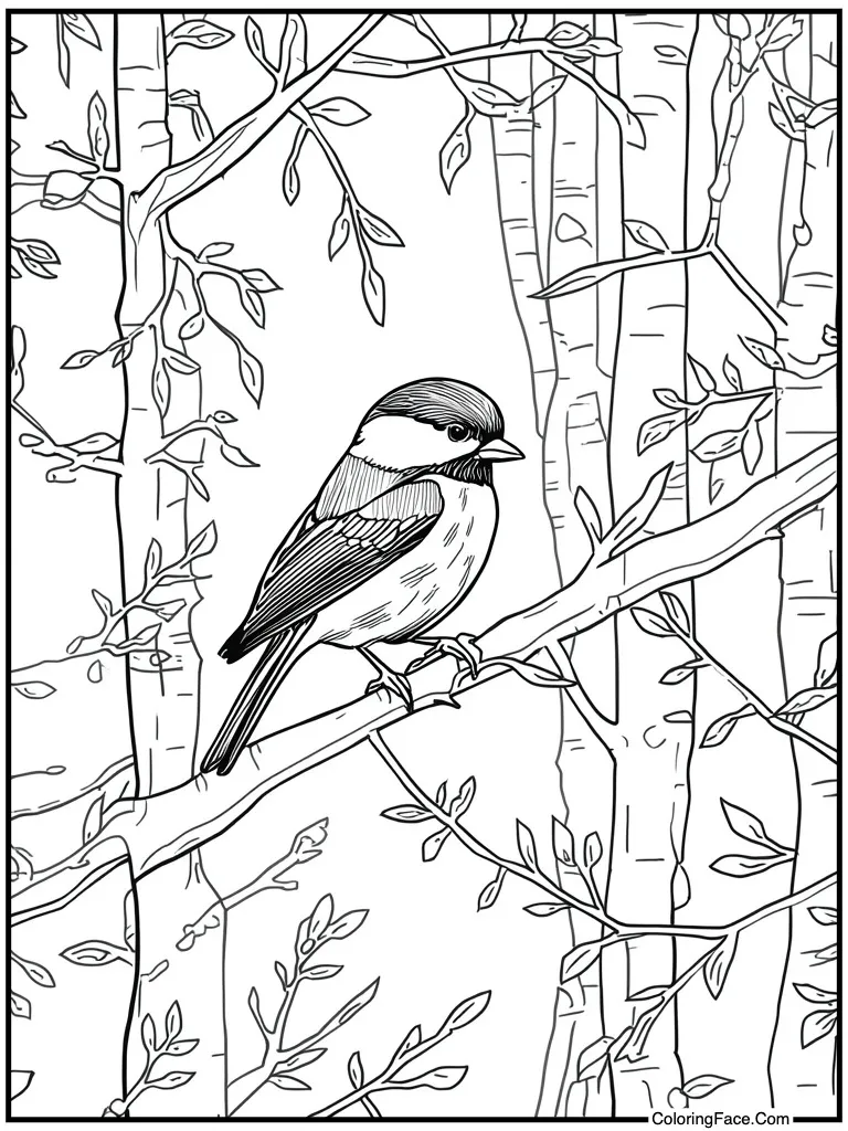 Chickadee small bird perching
