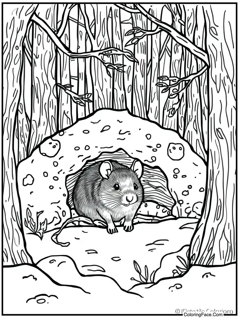 Mouse in warm burrow