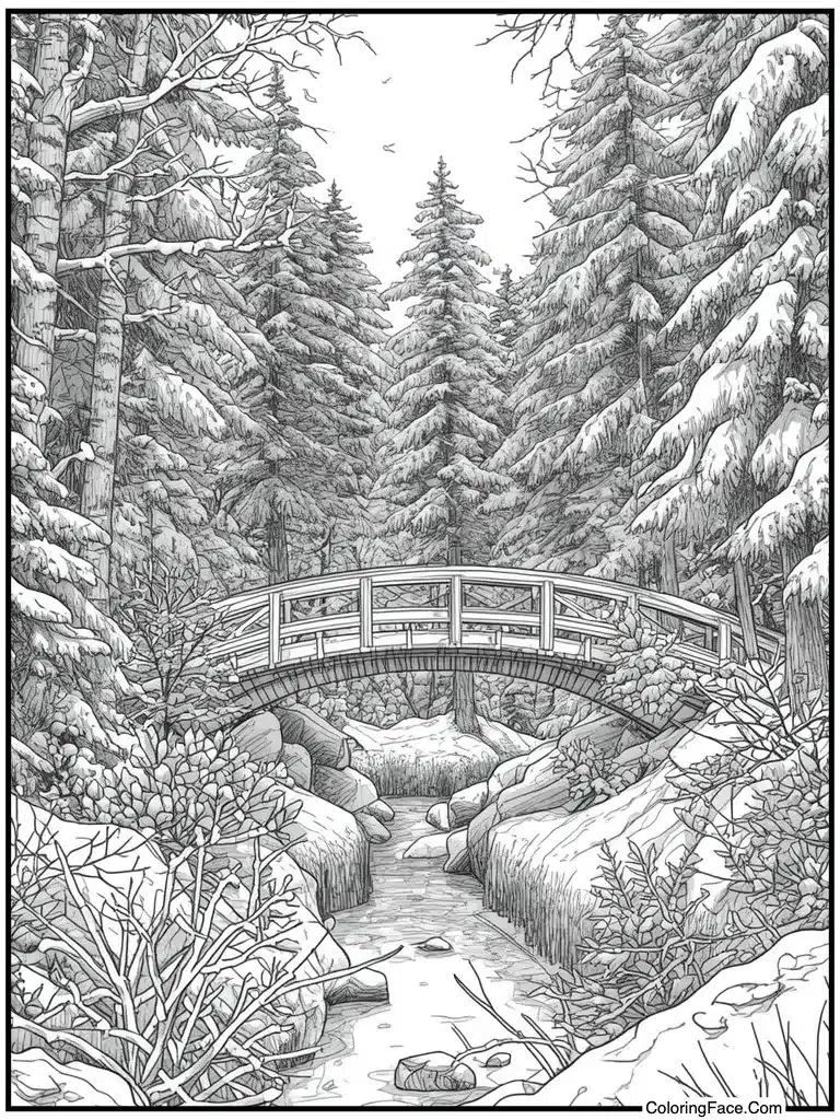 Bridge covered in frost