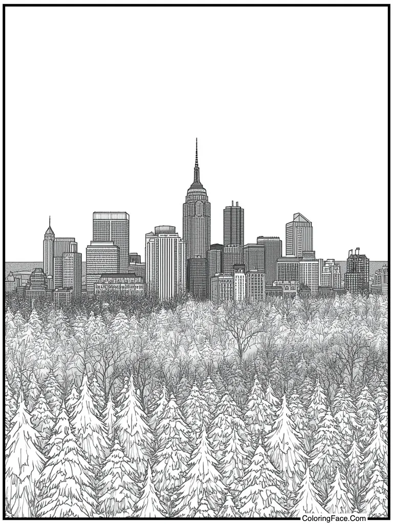 City skyline white roof