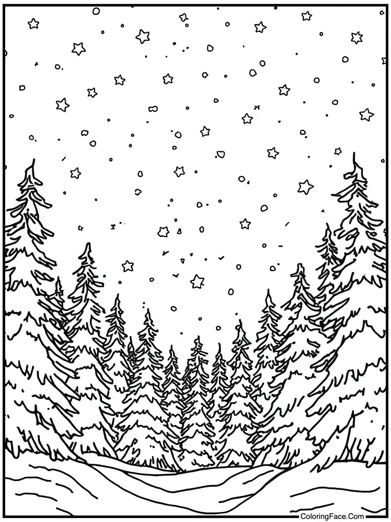 Starry night clear sky