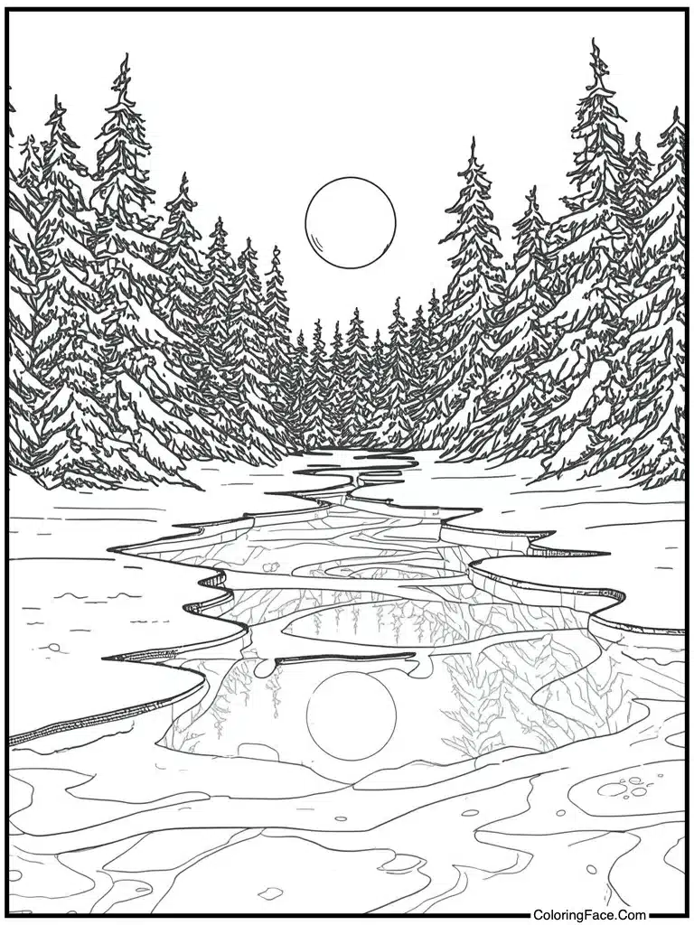 Sun reflection on ice