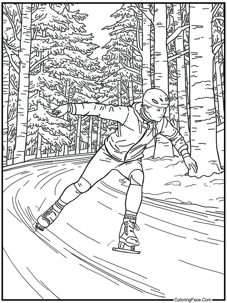 Figure skater spinning fast