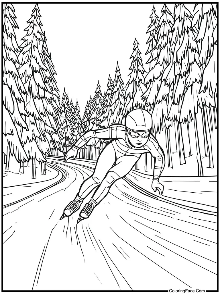 Speed skater racing track