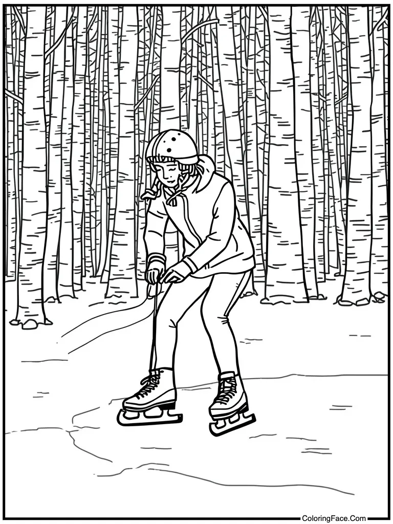 Lacing up ice skates