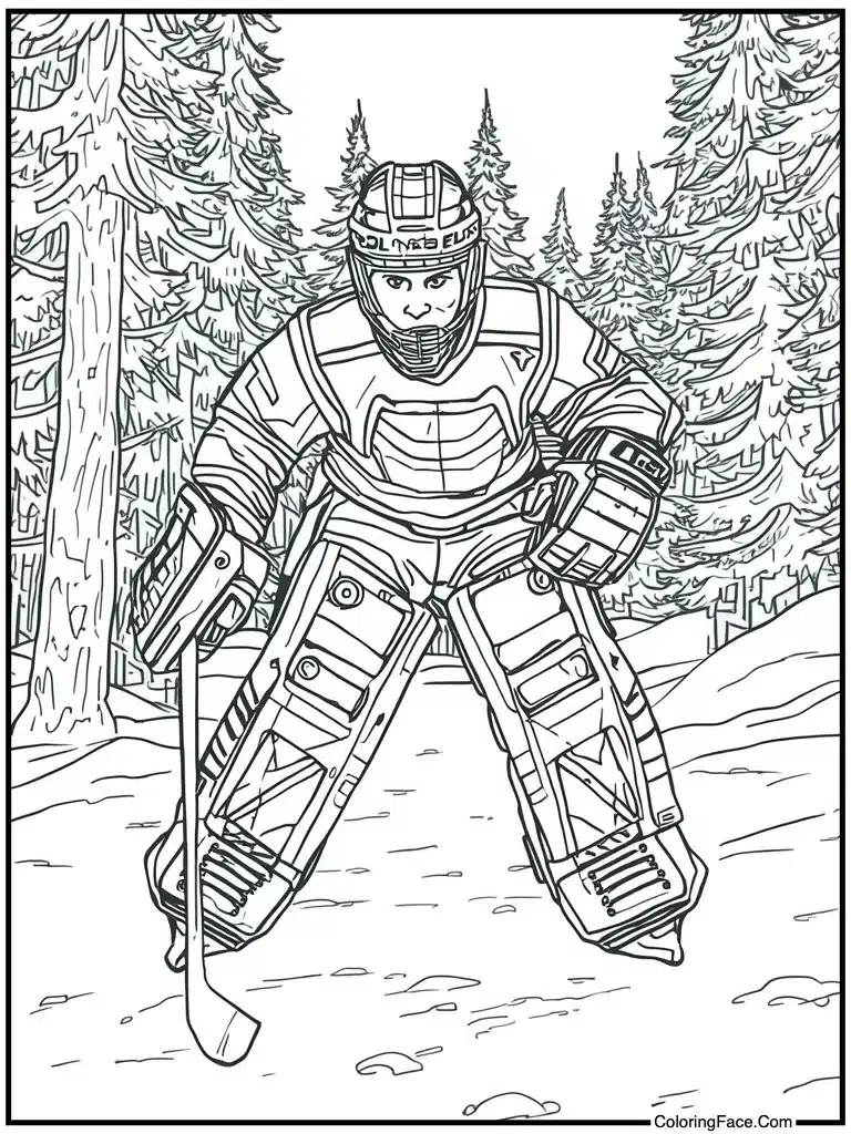 Wearing protective hockey pads