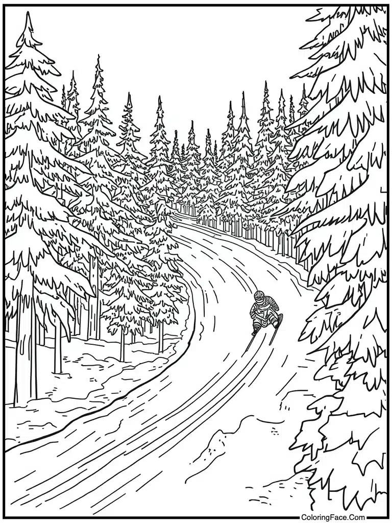 Racing down snowy hill