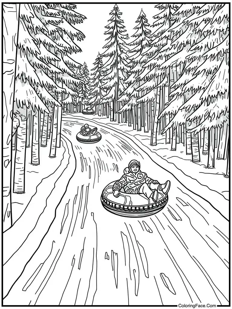 Snow tubing fun ride