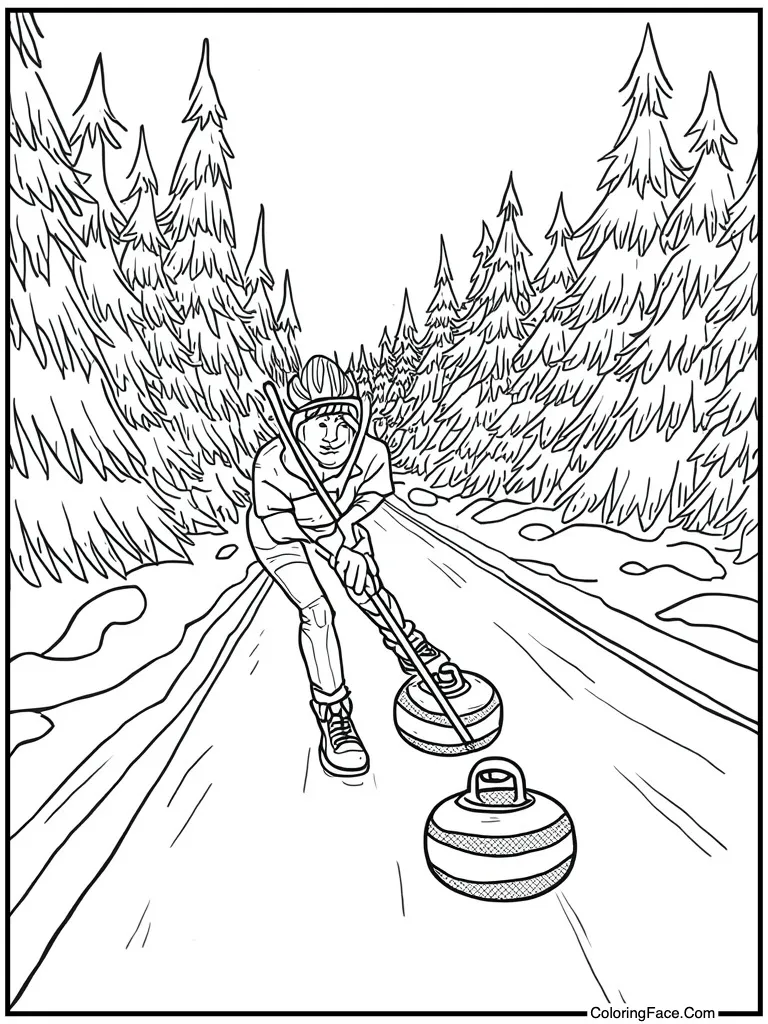 Curling stone sliding straight