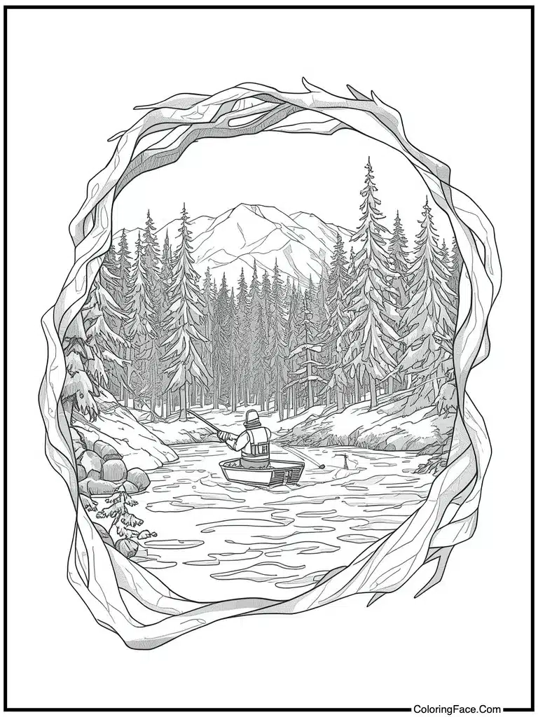 Ice fishing through hole